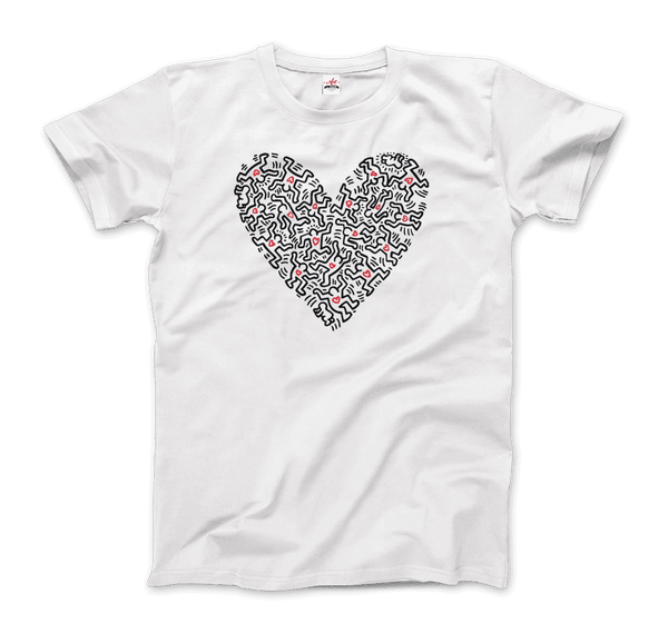 Keith Haring Heart Of Men - Icon Series Street Art T-Shirt - Men / White / Small - T-Shirt