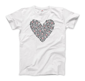 Keith Haring Heart Of Men - Icon Series Street Art T-Shirt - Men / White / Small - T-Shirt