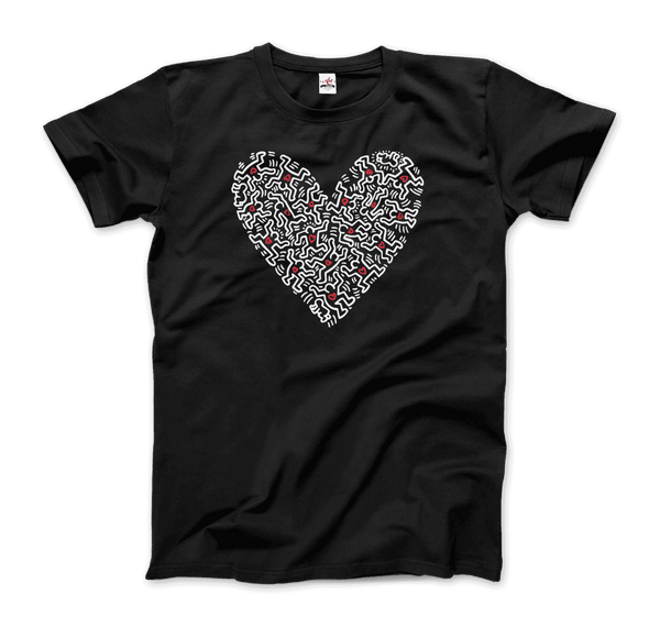Keith Haring Heart Of Men - Icon Series Street Art T-Shirt - Men / Black / Small - T-Shirt