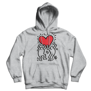 Men Holding Heart Icon Street Art Hoodie - Sport Grey / S - Hoodie