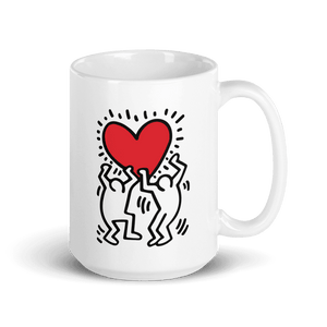 Keith Haring Men Holding Heart Icon Street Art Mug - Mug
