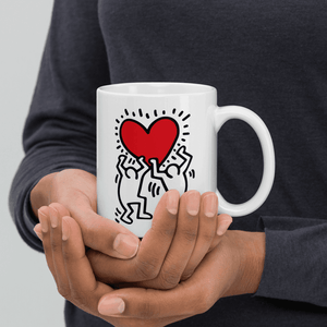 Keith Haring Men Holding Heart Icon Street Art Mug - Mug