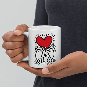 Keith Haring Men Holding Heart Icon Street Art Mug - Mug