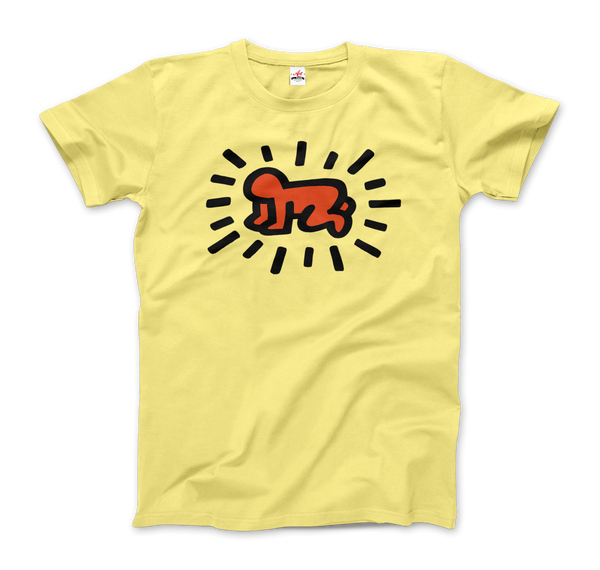 Keith Haring Radiant Baby Icon, 1990 Street Art T-Shirt - Men / Spring Yellow / Small by Art-O-Rama