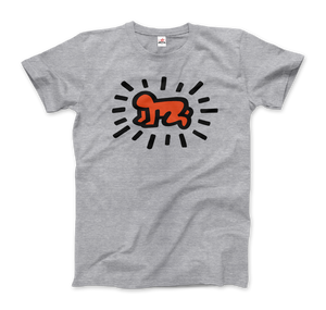 Keith Haring Radiant Baby Icon, 1990 Street Art T-Shirt - Men / Heather Grey / Small by Art-O-Rama