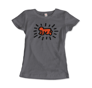Keith Haring Radiant Baby Icon, 1990 Street Art T-Shirt - Women / Charcoal / Small by Art-O-Rama