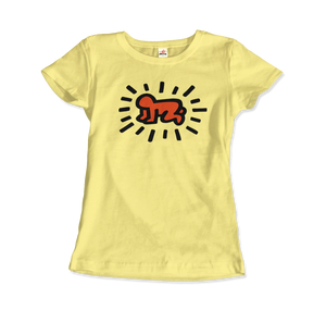 Keith Haring Radiant Baby Icon, 1990 Street Art T-Shirt - Women / Spring Yellow / Small by Art-O-Rama