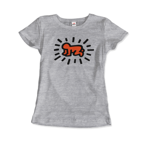 Keith Haring Radiant Baby Icon, 1990 Street Art T-Shirt - Women / Heather Grey / Small by Art-O-Rama