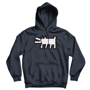 Keith Haring The Barking Dog Icon, 1990 Street Art Hoodie - Navy / S by Art-O-Rama