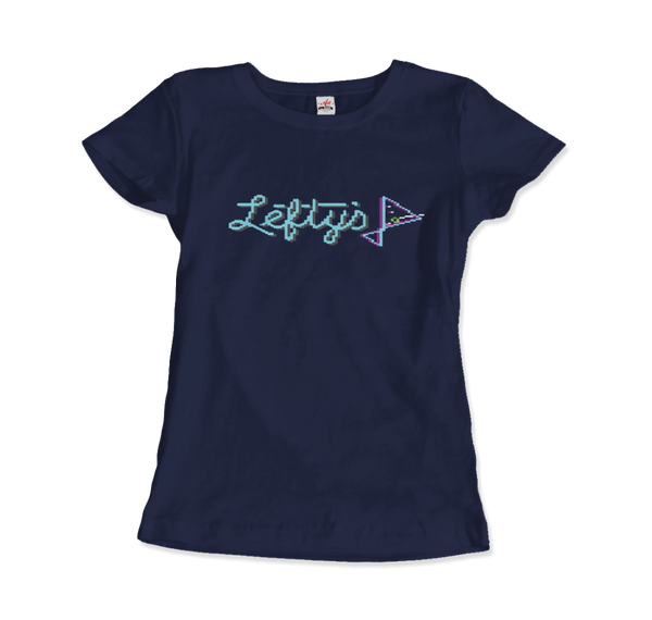 Leisure Suit Larry 1987, Lefty's Bar Logo T-Shirt - Women / Navy / Small by Art-O-Rama