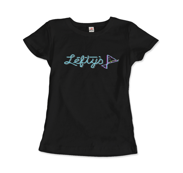 Leisure Suit Larry 1987, Lefty's Bar Logo T-Shirt - Women / Black / Small by Art-O-Rama