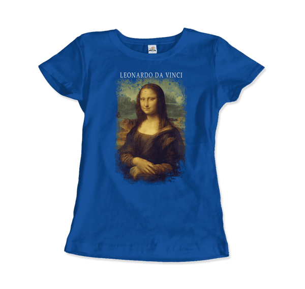 Leonardo Da Vinci Mona Lisa 1503~1519 Artwork T-Shirt - Women / Royal Blue / Small - T-Shirt