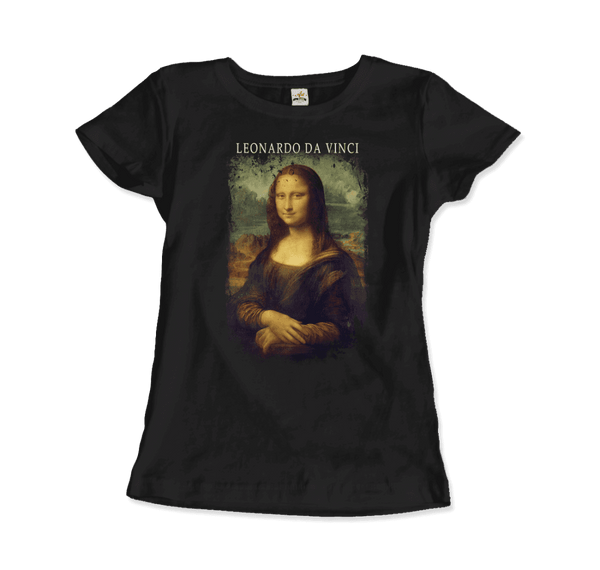 Leonardo Da Vinci Mona Lisa 1503~1519 Artwork T-Shirt - Women / Black / Small - T-Shirt