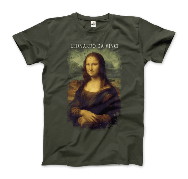 Leonardo Da Vinci Mona Lisa 1503~1519 Artwork T-Shirt - Men / City Green / Small - T-Shirt
