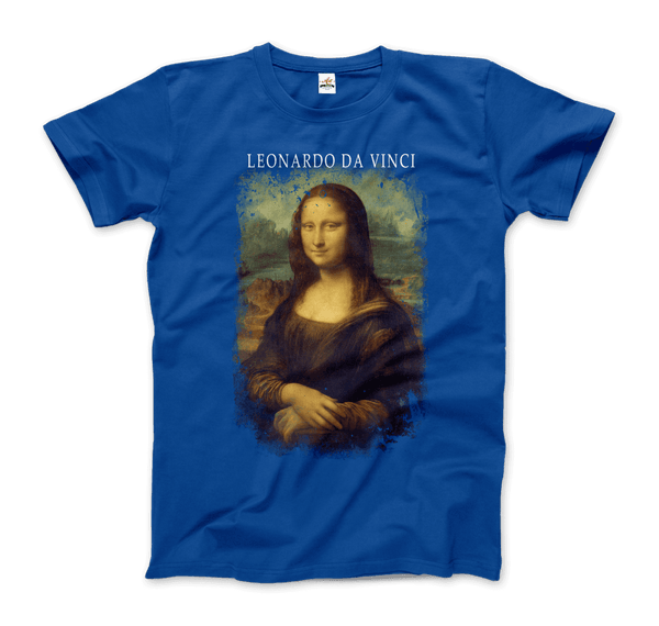 Leonardo Da Vinci Mona Lisa 1503~1519 Artwork T-Shirt - Men / Royal Blue / Small - T-Shirt