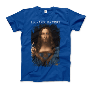 Leonardo Da Vinci Salvator Mundi 1499~1510 Artwork T-Shirt - Men / Royal Blue / Small - T-Shirt