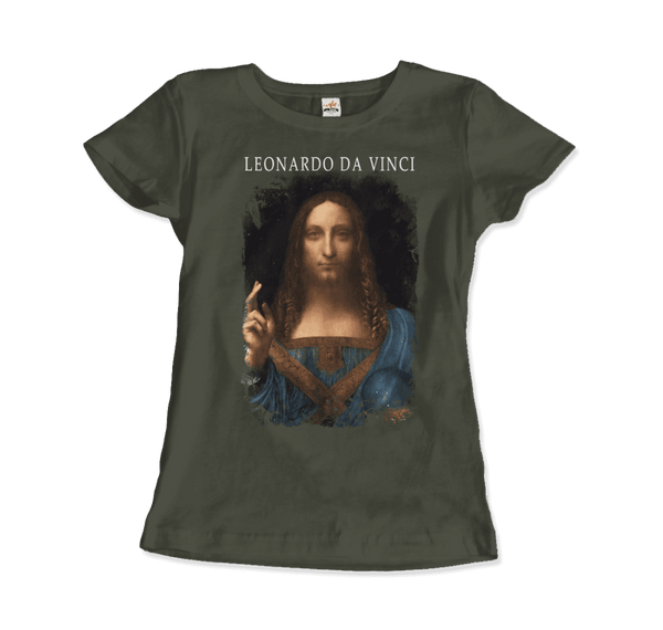 Leonardo Da Vinci Salvator Mundi 1499~1510 Artwork T-Shirt - Women / City Green / Small - T-Shirt