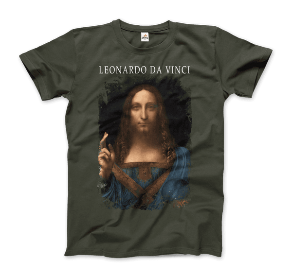 Leonardo Da Vinci Salvator Mundi 1499~1510 Artwork T-Shirt - Men / City Green / Small - T-Shirt