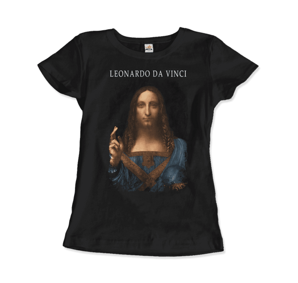 Leonardo Da Vinci Salvator Mundi 1499~1510 Artwork T-Shirt - Women / Black / Small - T-Shirt