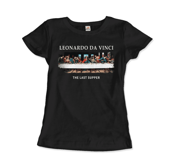 Leonardo Da Vinci - The Last Supper Artwork T-Shirt - Women / Black / Small - T-Shirt