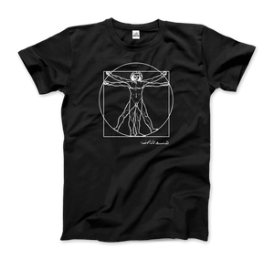 Leonardo Da Vinci Vitruvian Man Sketch T-Shirt - Men / Black / Small - T-Shirt
