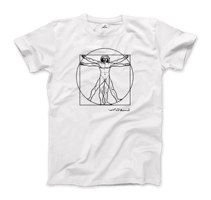 Leonardo Da Vinci Vitruvian Man Sketch T-Shirt - Men / White / Small - T-Shirt