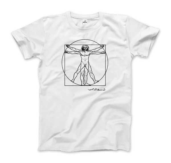 Leonardo Da Vinci Vitruvian Man Sketch T-Shirt - Men / White / Small - T-Shirt