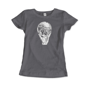 M.C. Escher Hand with Reflective Globe T-Shirt - Women / Charcoal / Small - T-Shirt