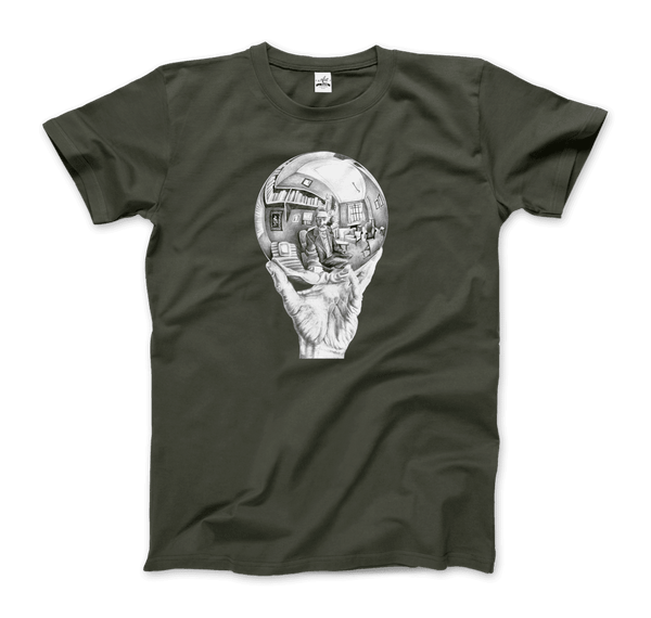 M.C. Escher Hand with Reflective Globe T-Shirt - Men / City Green / Small - T-Shirt
