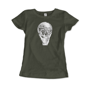 M.C. Escher Hand with Reflective Globe T-Shirt - Women / City Green / Small - T-Shirt