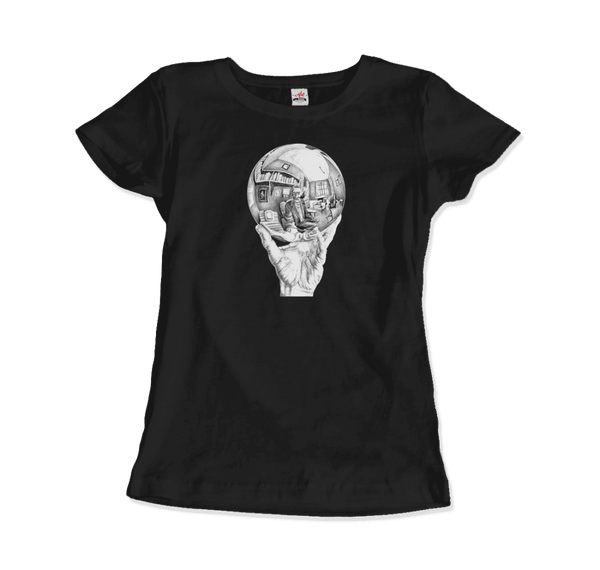 M.C. Escher Hand with Reflective Globe T-Shirt - Women / Black / Small - T-Shirt