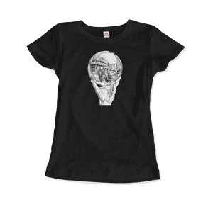 M.C. Escher Hand with Reflective Globe T-Shirt - Women / Black / Small - T-Shirt
