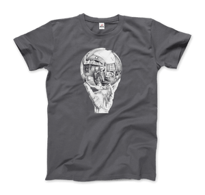 M.C. Escher Hand with Reflective Globe T-Shirt - Men / Charcoal / Small - T-Shirt