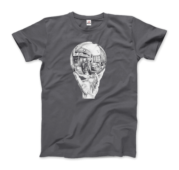 M.C. Escher Hand with Reflective Globe T-Shirt - Men / Charcoal / Small - T-Shirt