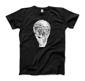 M.C. Escher Hand with Reflective Globe T-Shirt - Men / Black / Small - T-Shirt