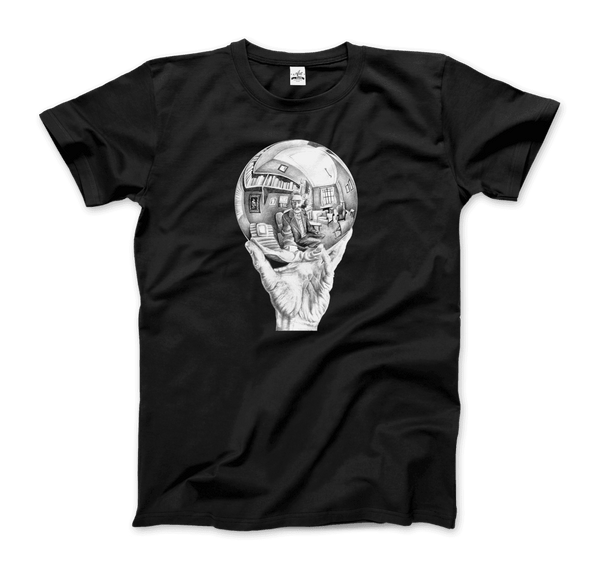 M.C. Escher Hand with Reflective Globe T-Shirt - Men / Black / Small - T-Shirt