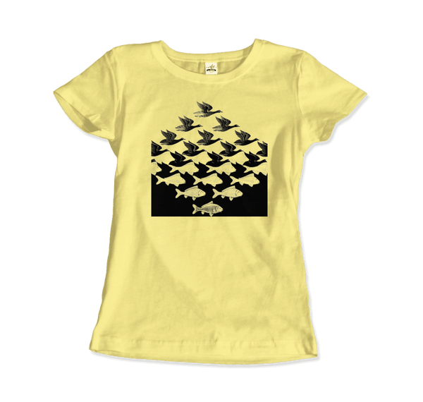 MC Escher Sky and Water I Art T-Shirt - Women / Spring Yellow / Small - T-Shirt