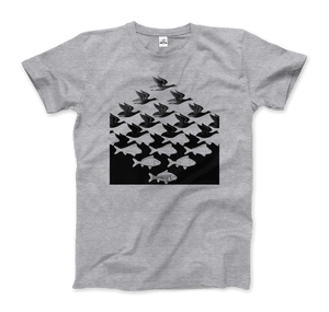MC Escher Sky and Water I Art T-Shirt - Men (Unisex) / Heather Grey / S - T-Shirt
