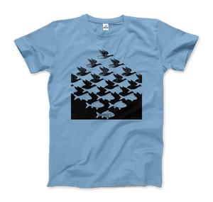 MC Escher Sky and Water I Art T-Shirt - Men (Unisex) / Light Blue / S - T-Shirt
