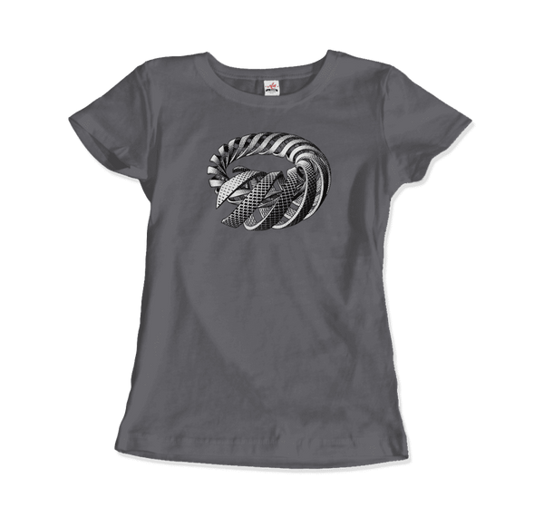 MC Escher Spirals Art T-Shirt - Women / Charcoal / Small - T-Shirt