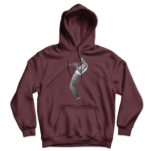 Miles Davis Playing his Trumpet Artwork Unisex Hoodie - Maroon / M by Art-O-Rama
