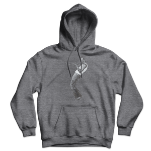 Miles Davis Playing his Trumpet Artwork Unisex Hoodie - Dark Heather / S by Art-O-Rama