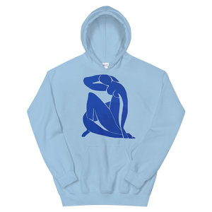 Henri Matisse Blue Nude 1952 Artwork Unisex Hoodie - Light Blue / S by Art-O-Rama