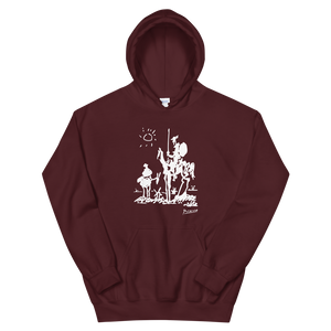 Pablo Picasso Don Quixote of La Mancha 1955 Artwork Unisex Hoodie - Maroon / S by Art-O-Rama