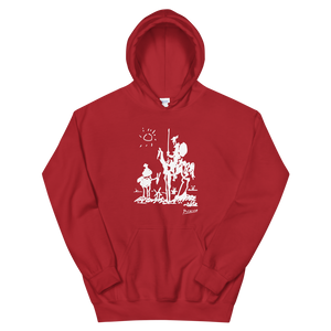 Pablo Picasso Don Quixote of La Mancha 1955 Artwork Unisex Hoodie - Red / S by Art-O-Rama