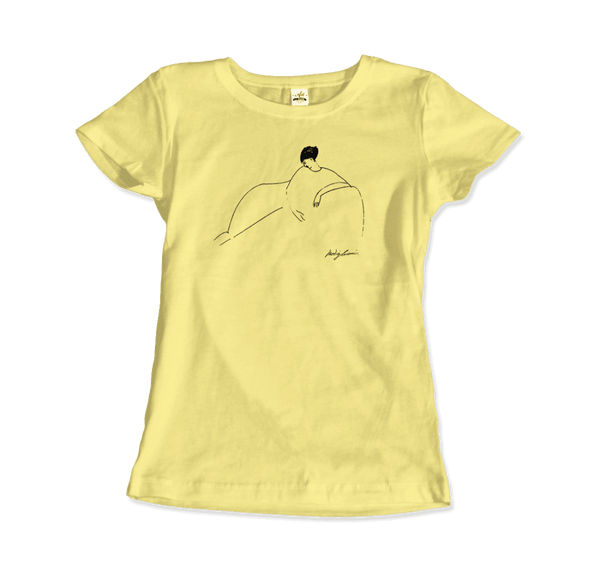 Modigliani - Anna Akhmatova Sketch Artwork T-Shirt - Women / Spring Yellow / Small - T-Shirt