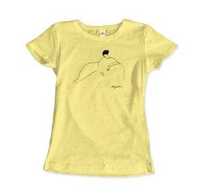 Modigliani - Anna Akhmatova Sketch Artwork T-Shirt - Women / Spring Yellow / Small - T-Shirt