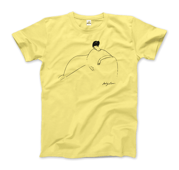 Modigliani - Anna Akhmatova Sketch Artwork T-Shirt - Men / Spring Yellow / Small - T-Shirt