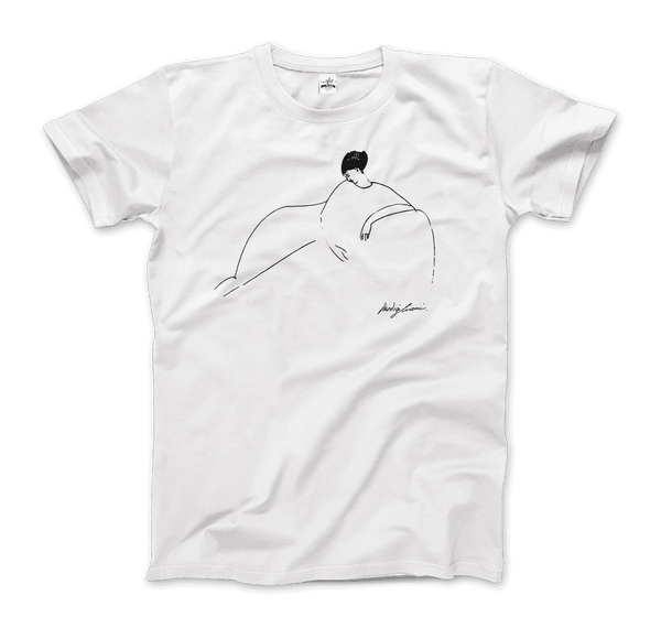 Modigliani - Anna Akhmatova Sketch Artwork T-Shirt - Men / White / Small - T-Shirt