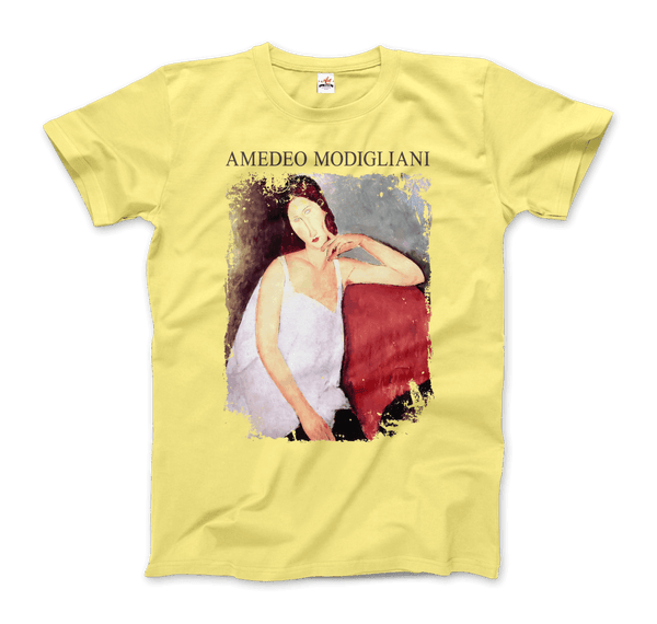 Modigliani - Portrait of Jeanne Hébuterne 1919 Artwork T-Shirt - Men / Spring Yellow / Small - T-Shirt